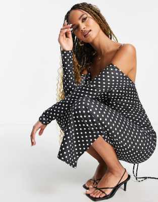 femme luxe polka dot dress