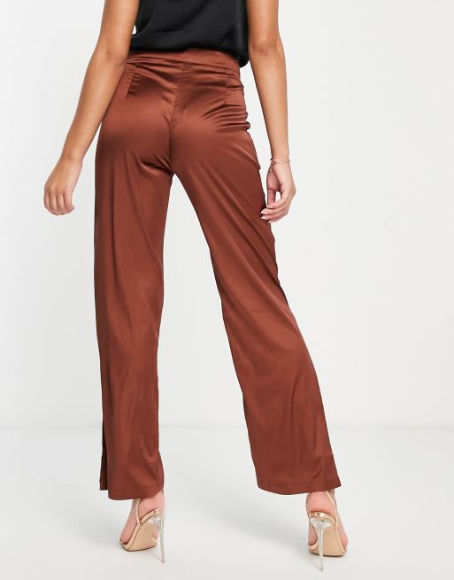 Pantalon satin clearance noir brillant femme