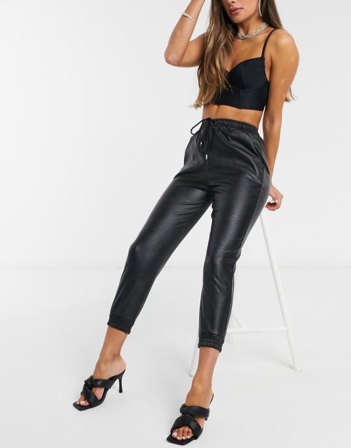 Femme Luxe pu jogger in black ASOS