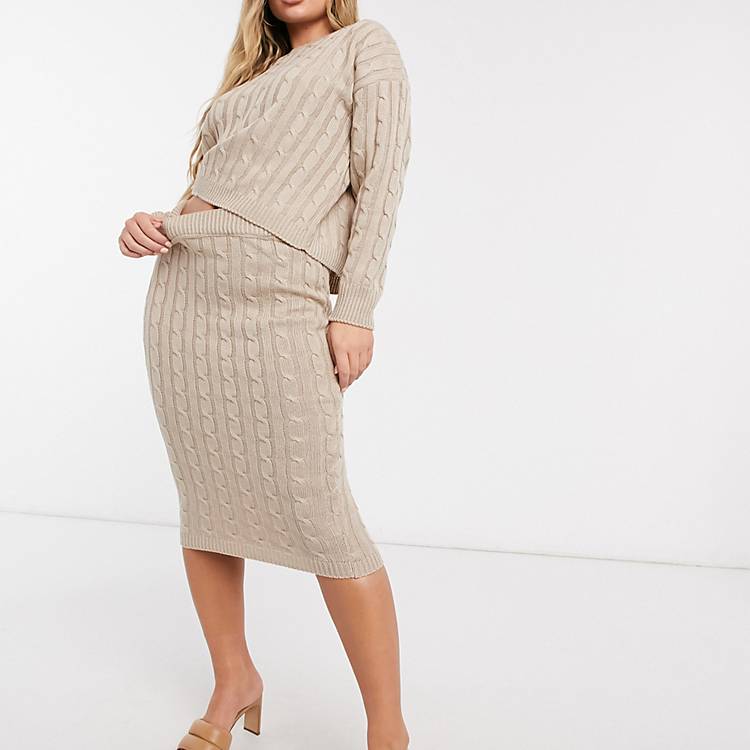 ensemble jupe pull maille