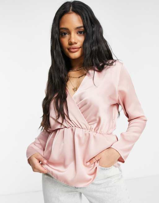 Blush cheap satin blouse