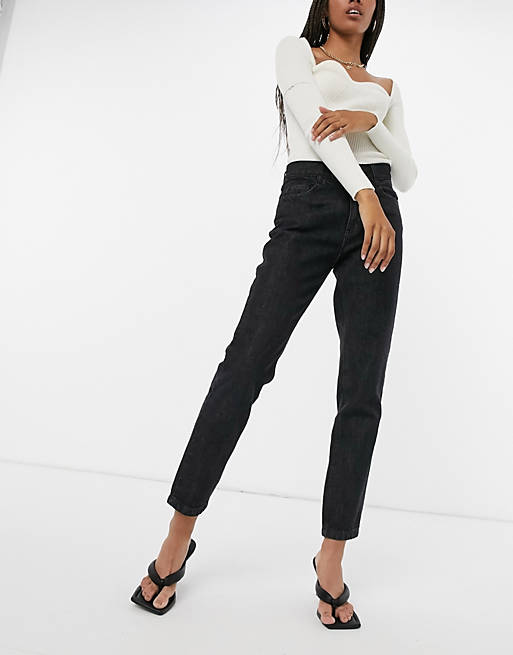 Femme Luxe straight leg slouch jean in black