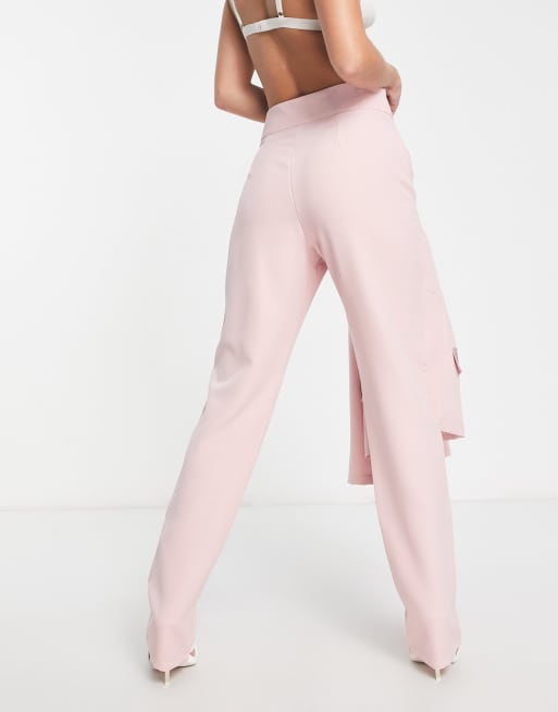 In The Style bandeau tailored corset top in pink - part of a set