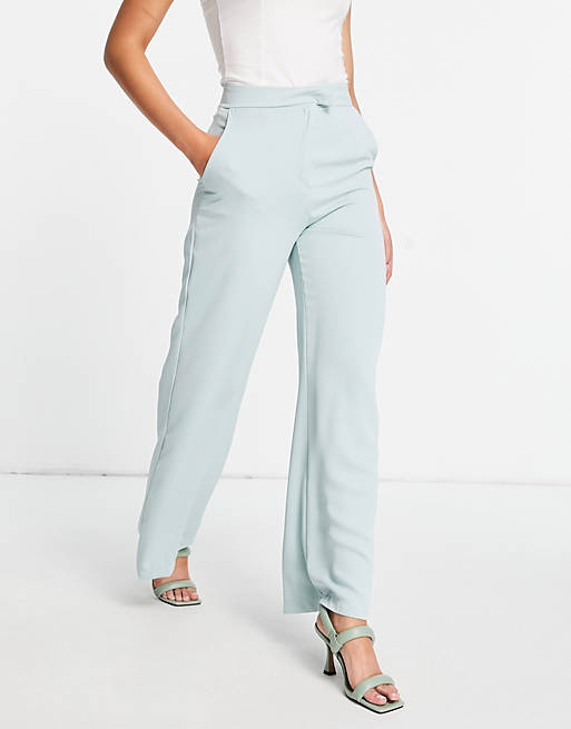 Femme Luxe wide leg trouser co ord in sage