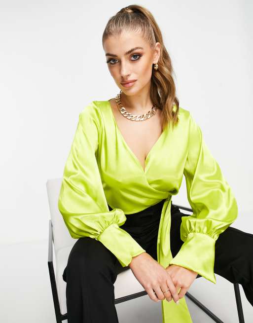 Women's Satin Shirts & Blouses, Oversized & Wrap