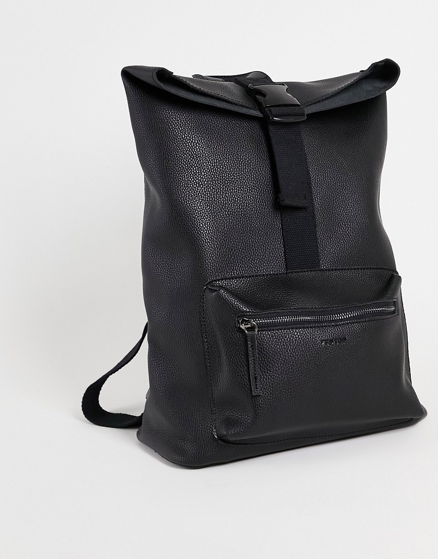 Fenton clip top backpack in black