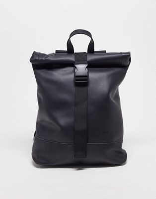 Fenton clip top backpack in black