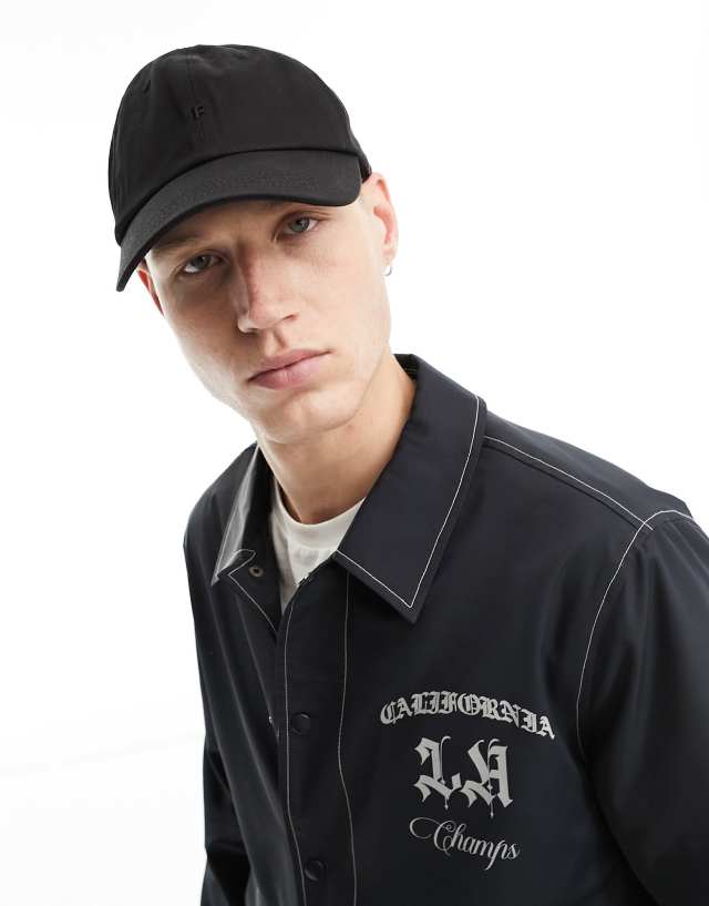 Fenton - cotton twill cap in black