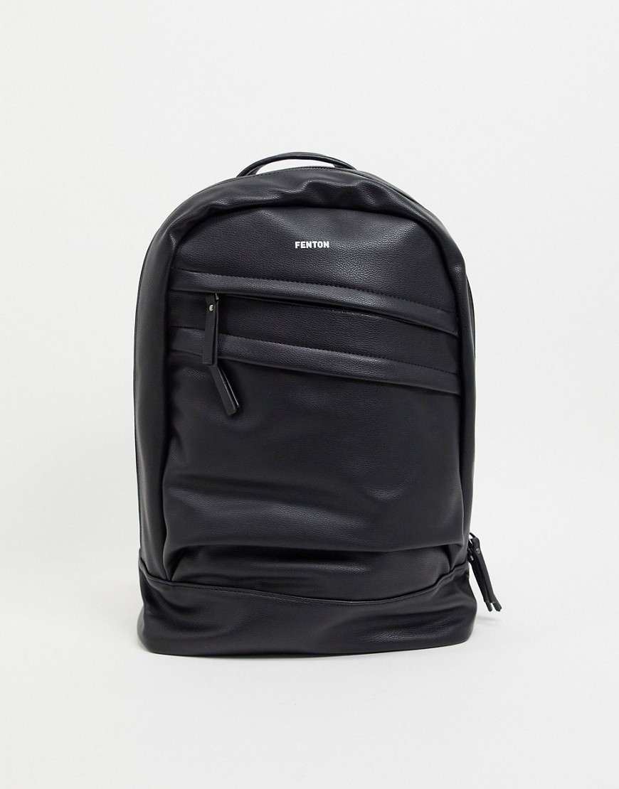 Fenton double zip backpack in black