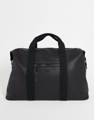 Sac Fourre-tout Bandoulière Noir Simili Cuir - Vintage, Double Poignée, Zippé, Neuf