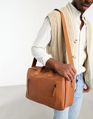 Fenton holdall bag with shoulder strap in tan