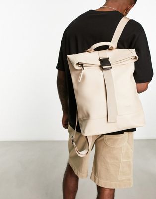 Fenton roll top backpack in sand