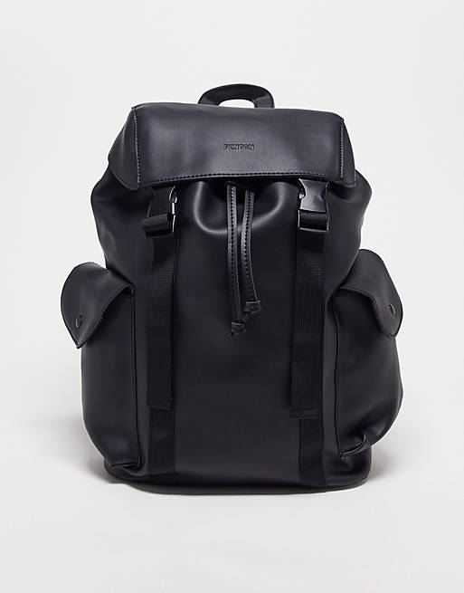 Fenton two pocket backpack in black | ASOS