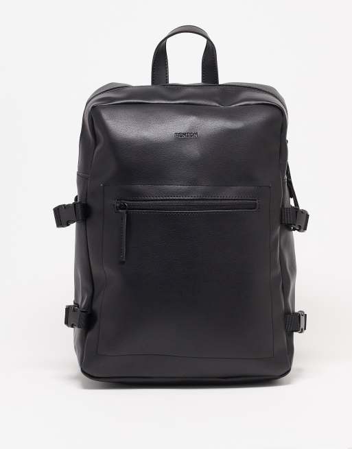 Fenton zip front backpack in black | ASOS