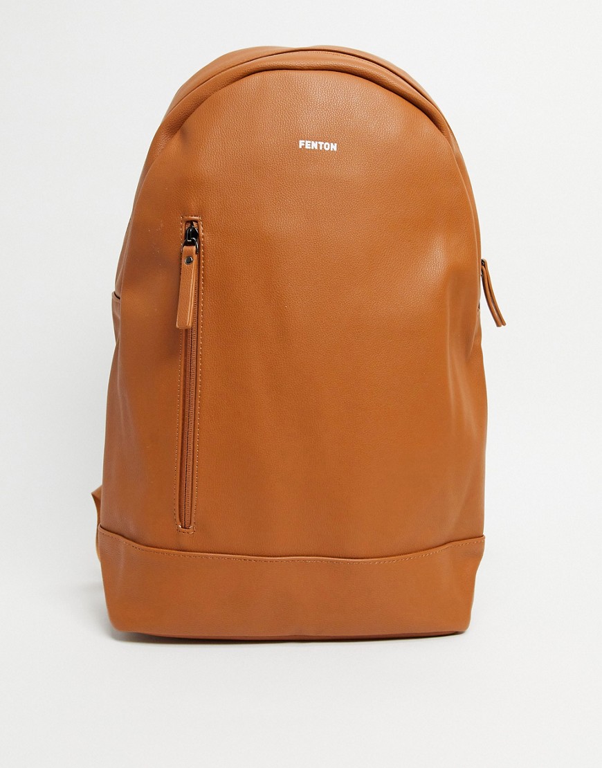 Fenton zip pu backpack-Brown
