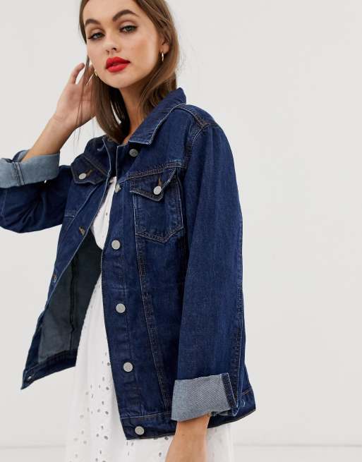 Fielding longline denimjakke i mørk vask fra Brave Soul