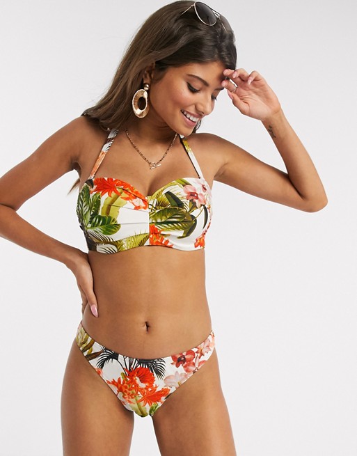 Figleaves Bali bikini bottom in tropical print