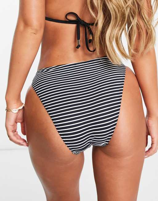 Figleaves Fuller bust bikini set in black stripe