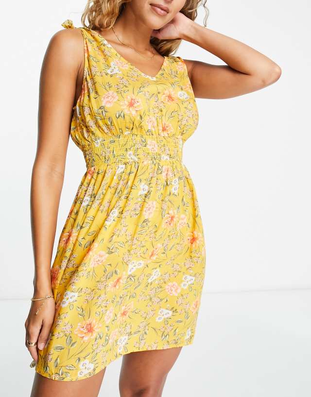 Figleaves briony mini dress in yellow floral