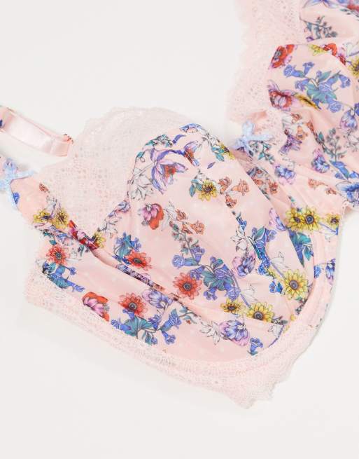 Figleaves chloe fuller bust full cup bra in pink floral, 4 of 4
