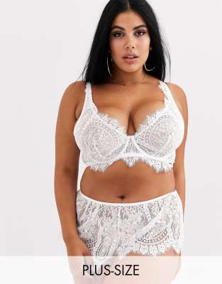 Figleaves Curve Adore Lace Bra With High Apex In White | ModeSens