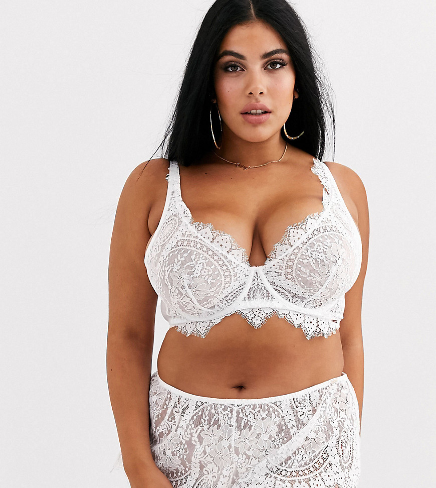 Figleaves Curve Adore lace bra with high apex in white