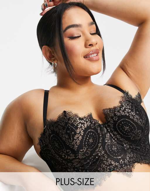 Figleaves Curve Adore Black Lace Padded Multiway Bra