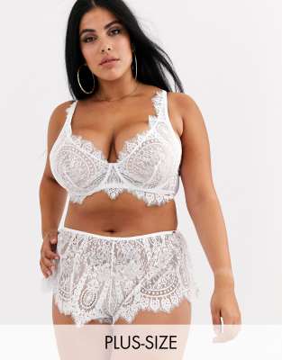 plus size white lace underwear