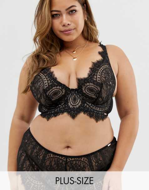 Figleaves Curve – Adore  – Schwarzer Spitzen-BH mit hohem Trägeransatz