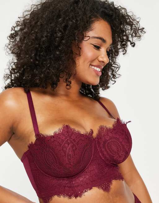 Gossard - Femme - Soutien-gorge pigeonnant rembourré à armatures avec  détail en dentelle - Noir