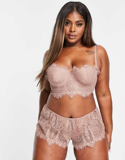 Figleaves Curve – Adore – Spitzenslip im französischen Stil in Nerzbraun, 4 von 4