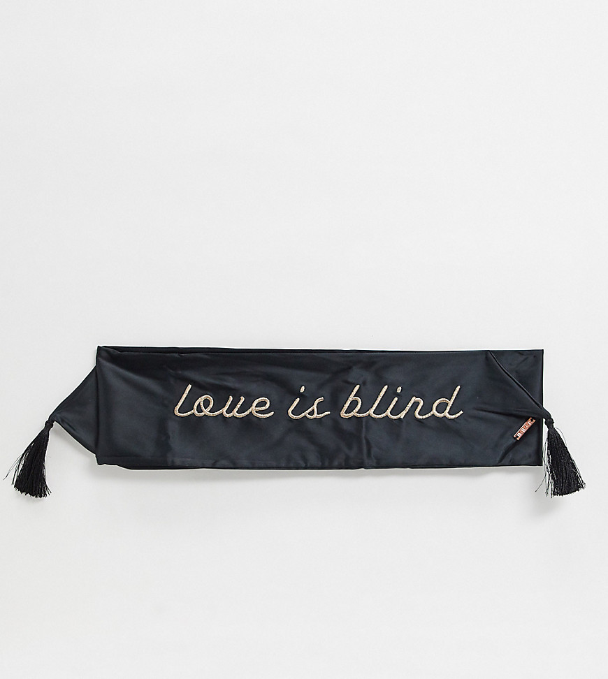 Figleaves Curve Love Is Blind embroidered blindfold in black
