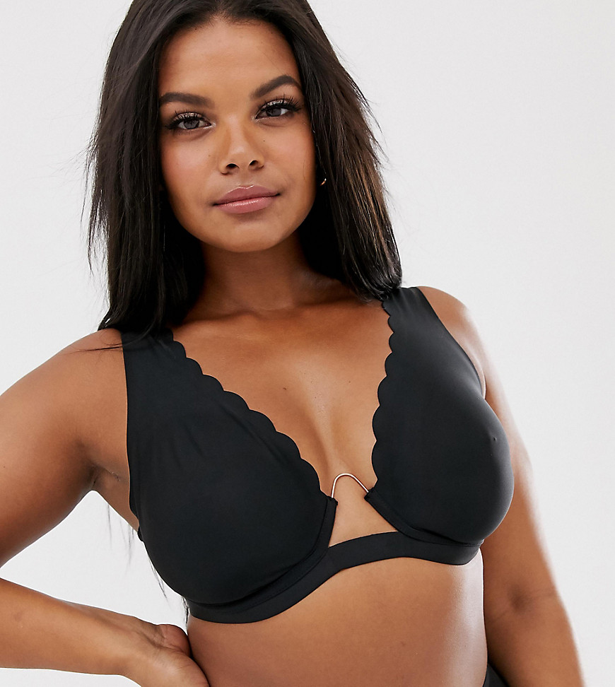 Figleaves Curve smoothing luxe exposed wire bra in black