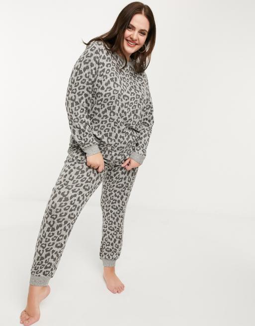 Figleaves - Curve - Superblødt loungewear-sæt i strik med dyreprint, 4 af 4