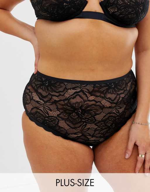 Figleaves Curve – The Luxe – Schwarzes Spitzenset mit Bügel-BH und Slip, 3 von 3