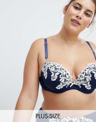 Vienna Plunge Bra-Blue