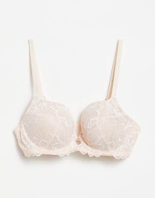 Figleaves fuller bust juliette lace plunge bra in latte