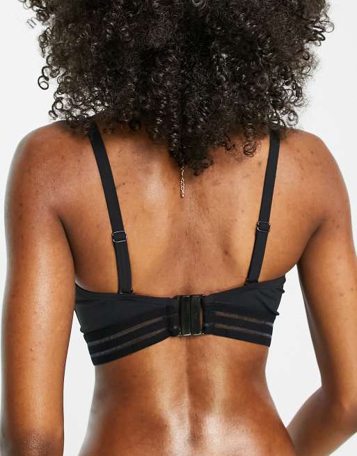 Figleaves Fuller Bust Cara underwired bandeau bikini top in black , 2 of 4