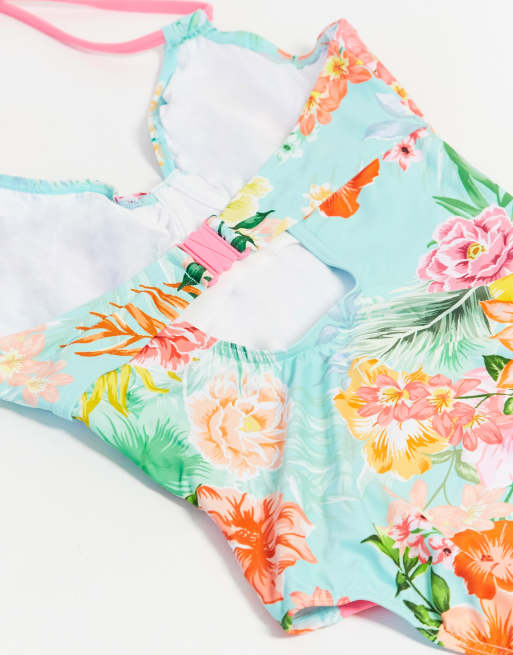 Figleaves - Fuller bust Honolulu badedragt med bøjle i multitropisk print, 3 af 4