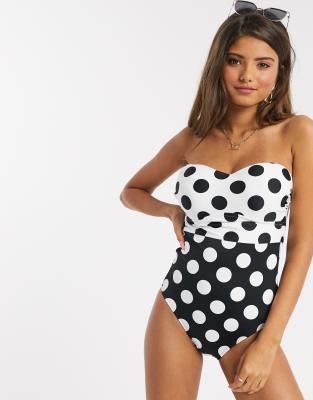 asos polka dot swimsuit