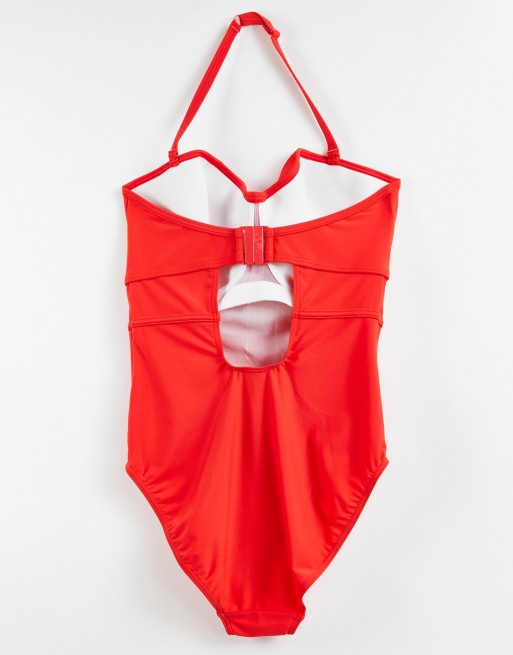 Red tummy hot sale control swimsuit