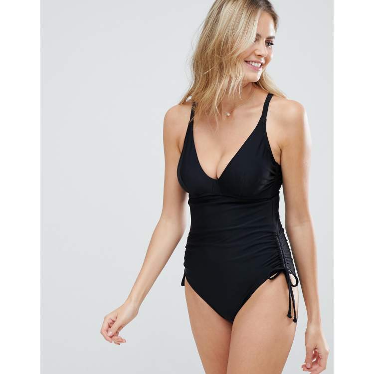 Figleaves Fuller Bust tummy control swimsuit in black