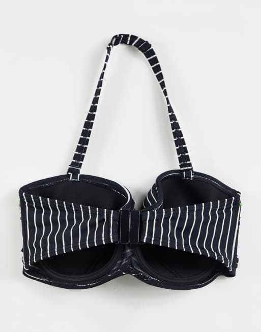 Figleaves – Fylligare byst – Tailor – Svartvit, randig bandeau-bikini med bygel, 2 av 4
