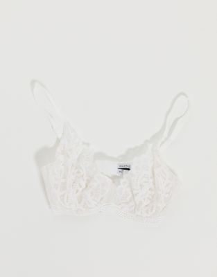 Figleaves harper fuller bust gerometric lace full cup bra in white