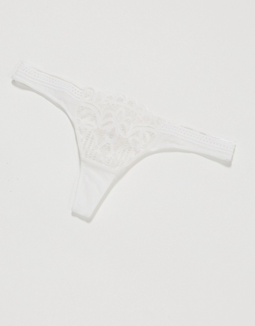 Figleaves Harper Geometric Lace Thong In White