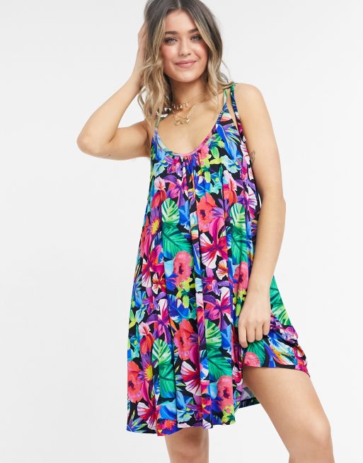 Figleaves hawaii floral cami beach dress in multi | ASOS