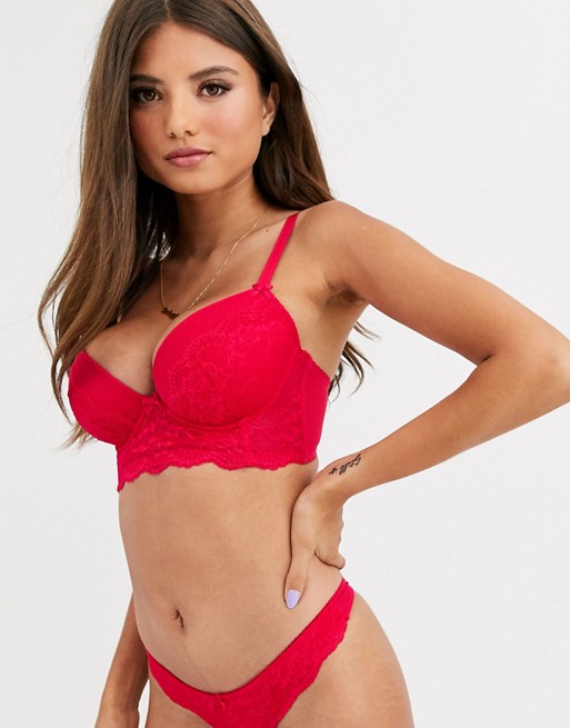 Figleaves Juliette lace thong in red