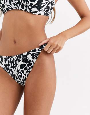 Figleaves Figleaves knot side bikini bottom in animal print-Multi