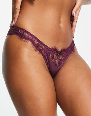 Figleaves - Pulse - Brasilianischer Slip in Lila mit Wimpernspitze