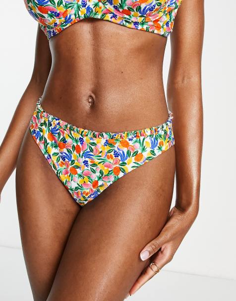 Figleaves Taglie Comode - Slip bikini a vita bassa con volant e stampa con frutta - view 1